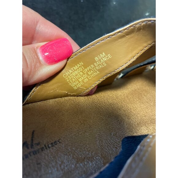 Natural Soul By Naturalizer Black Leather Slide Sandals Size 8M Chatman - Picture 5 of 6